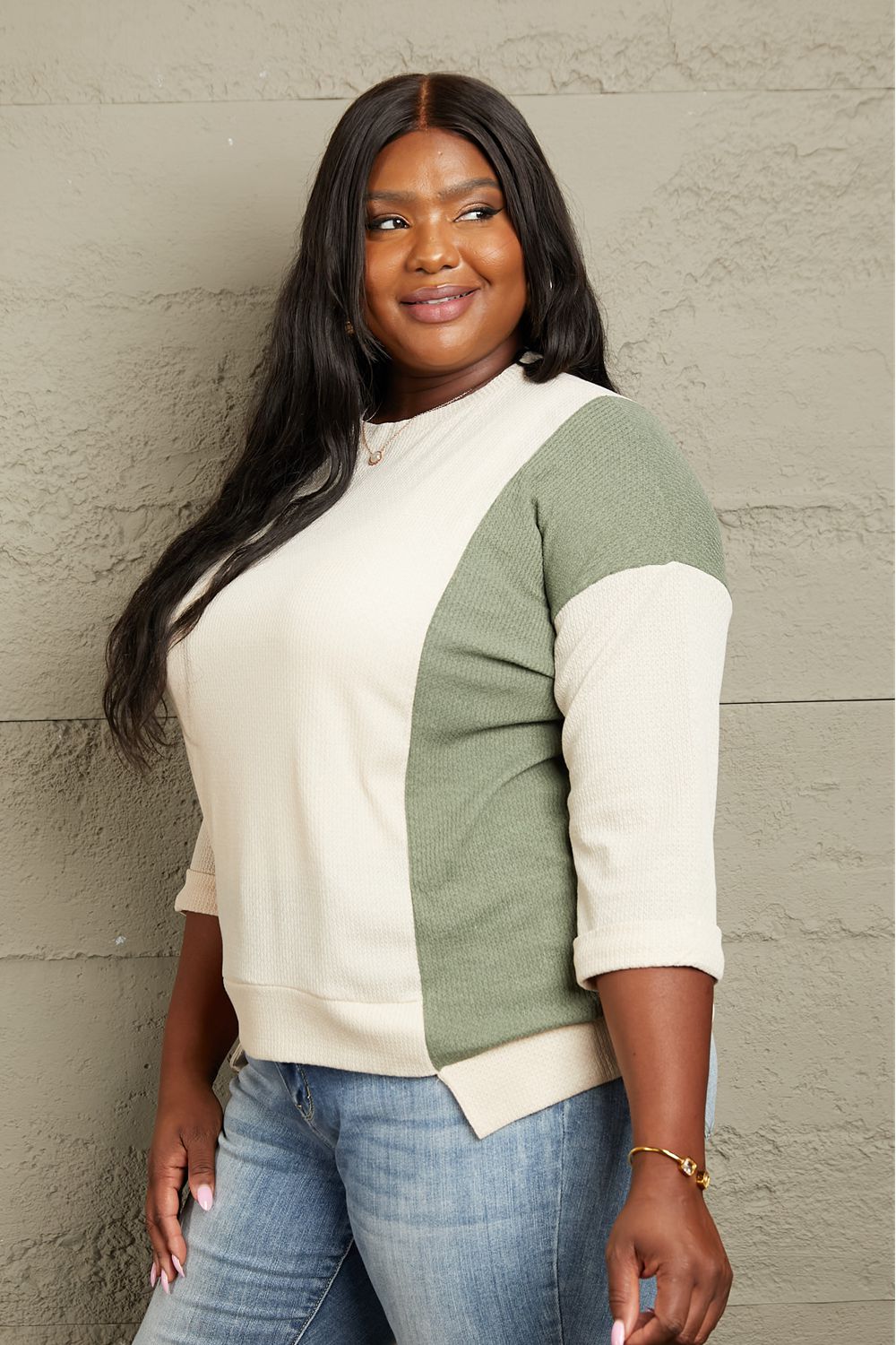 Flaunt It Tri-Color Blouse