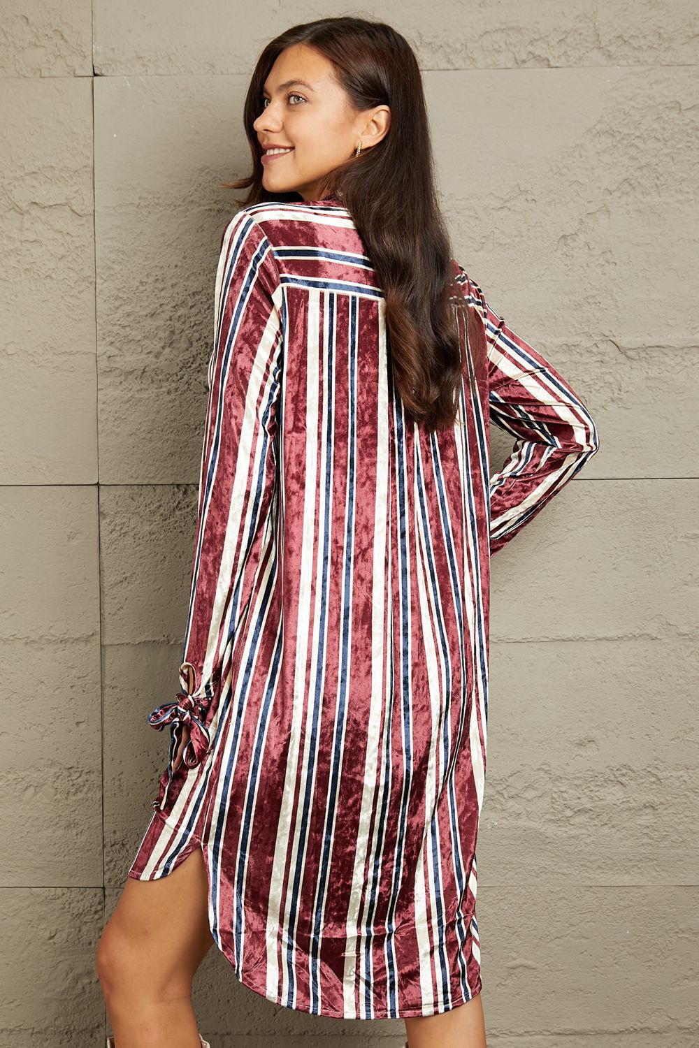 Marissa Velvet Striped Mini Dress