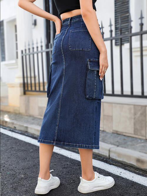 Harper Slit Denim Skirt