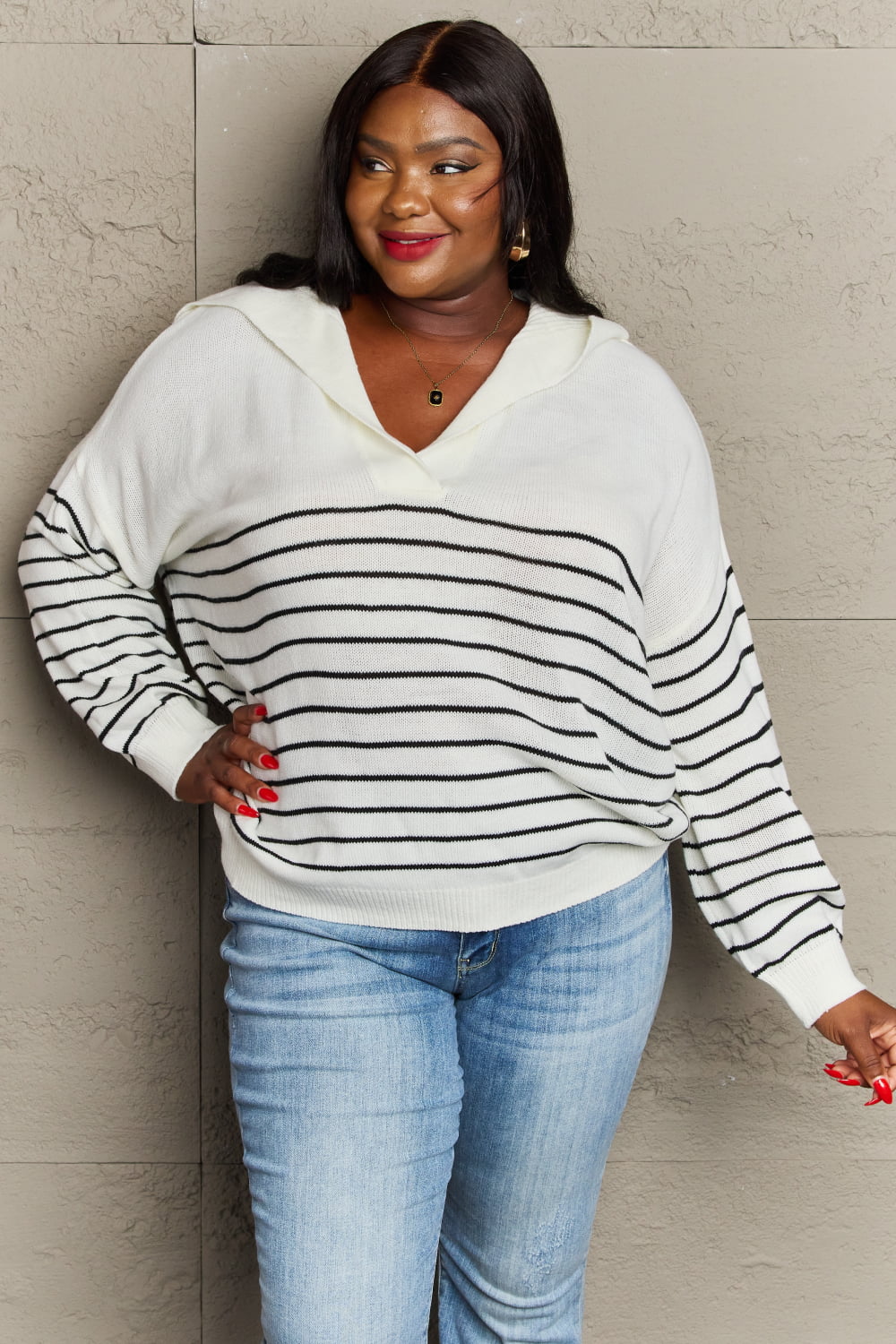 Make Me Smile Striped Knit Top