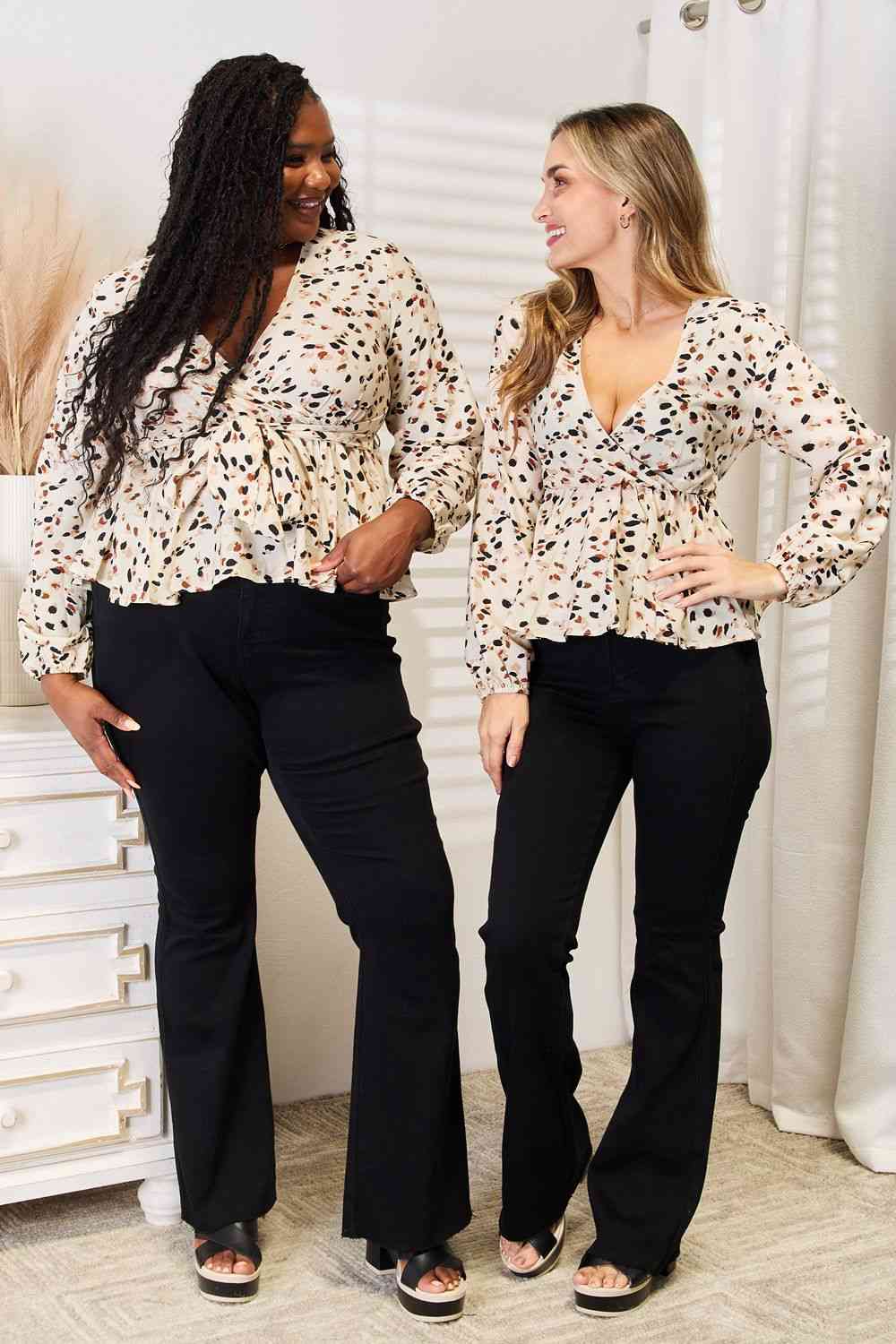 Marseille Tied Peplum Blouse