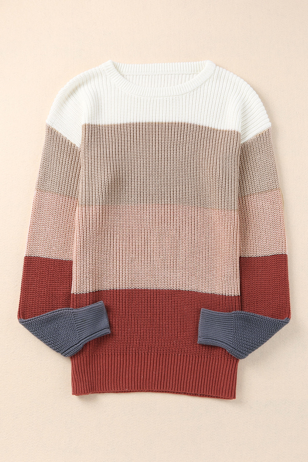 Dallas Color Block Round Neck Sweater