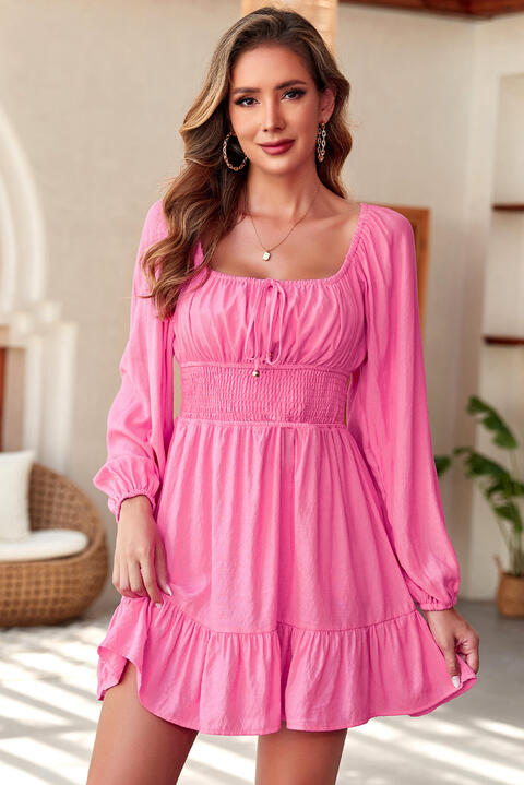Helen Smocked Off-Shoulder Mini Dress