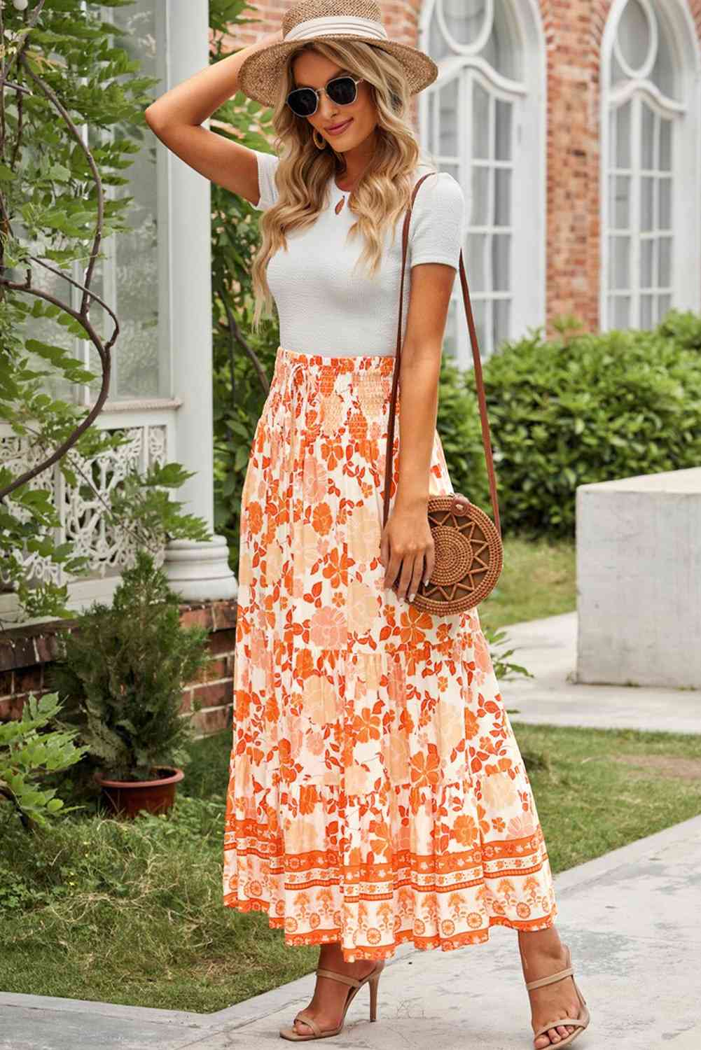 Melody Floral Smocked Maxi Skirt