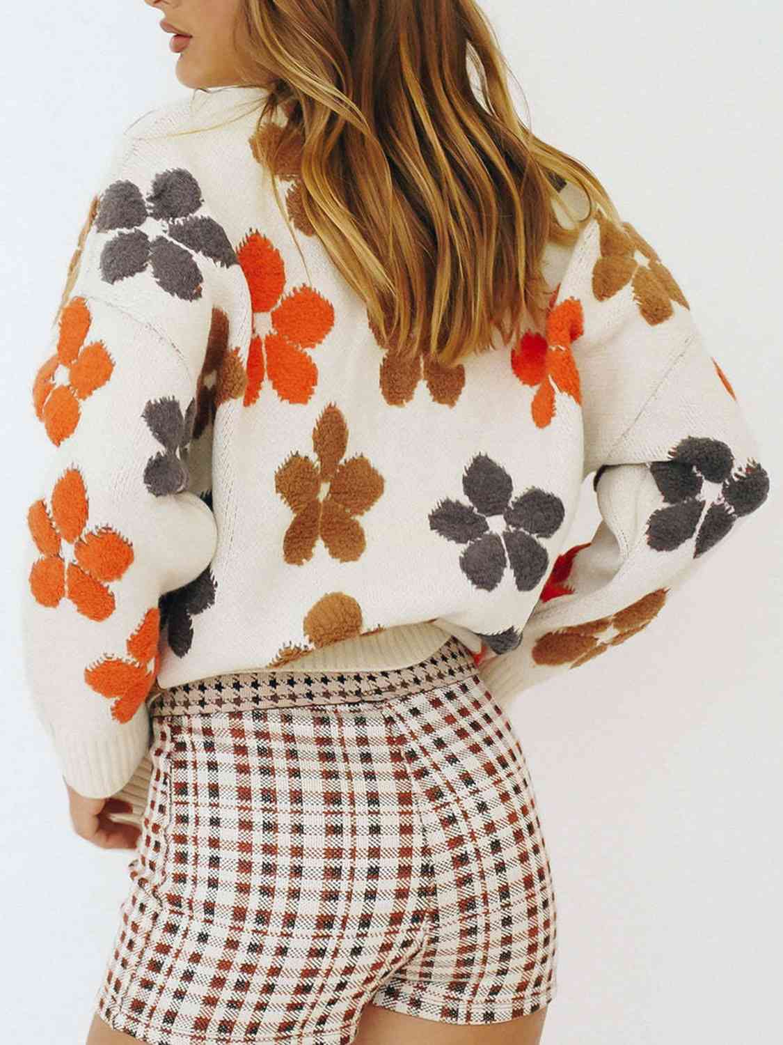 Bloom V-Neck Long Sleeve Floral Cardigan