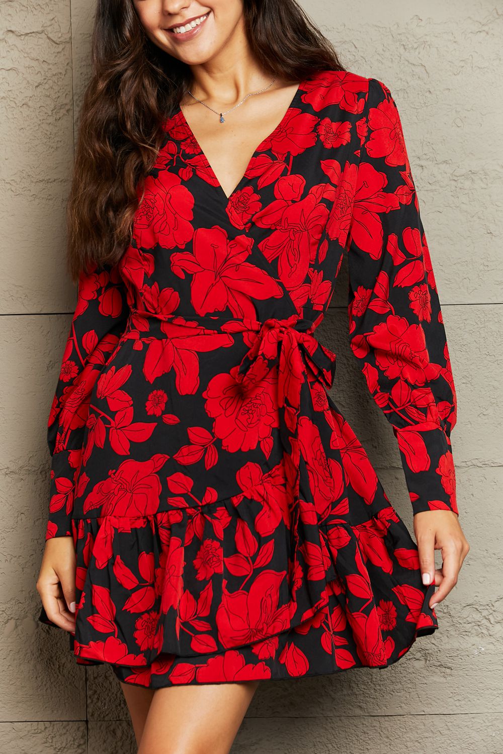 Bellerose Floral Tie Waist Mini Dress