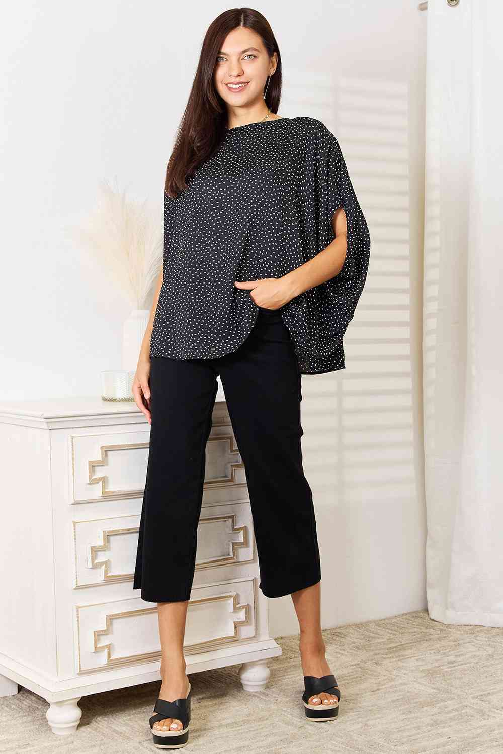 Estelle Dolman Sleeve Round Neck Blouse