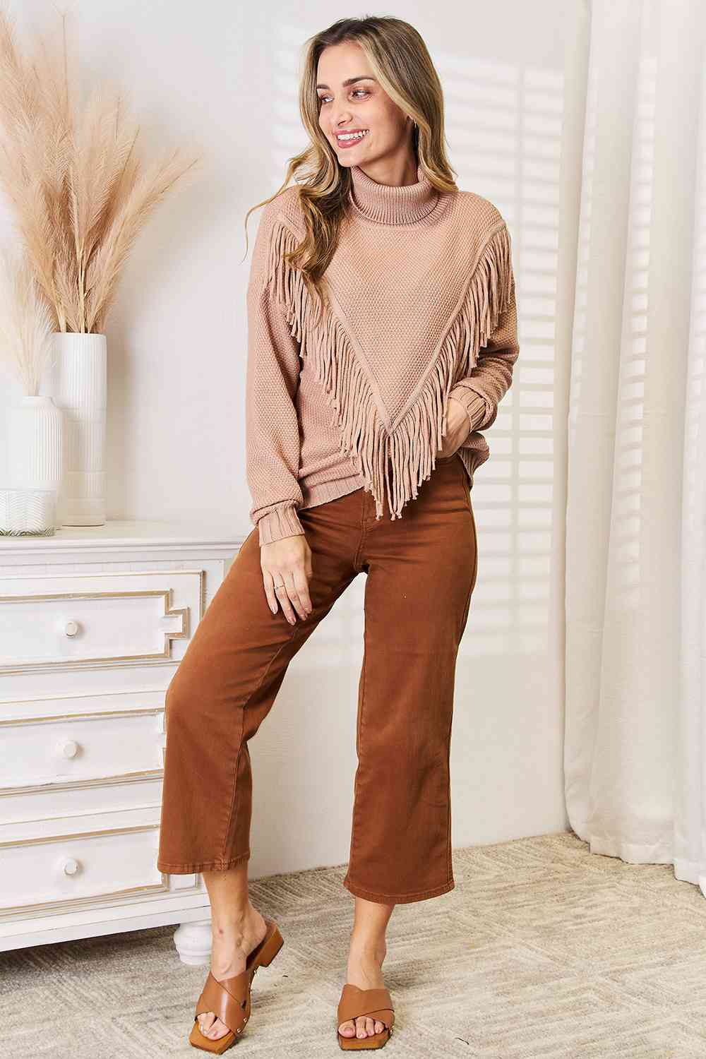Timberlea Turtleneck Fringe Sweater