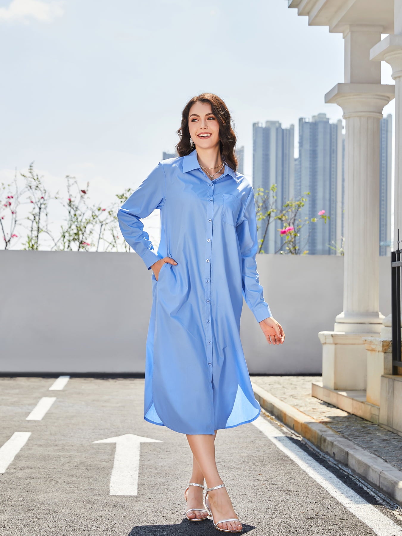 Casual Weekend Midi Shirt Dress