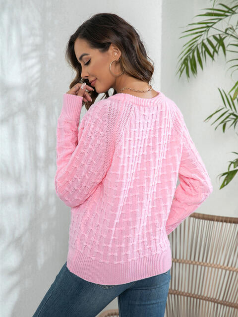 Amalia Decorative Button Long Sleeve Sweater
