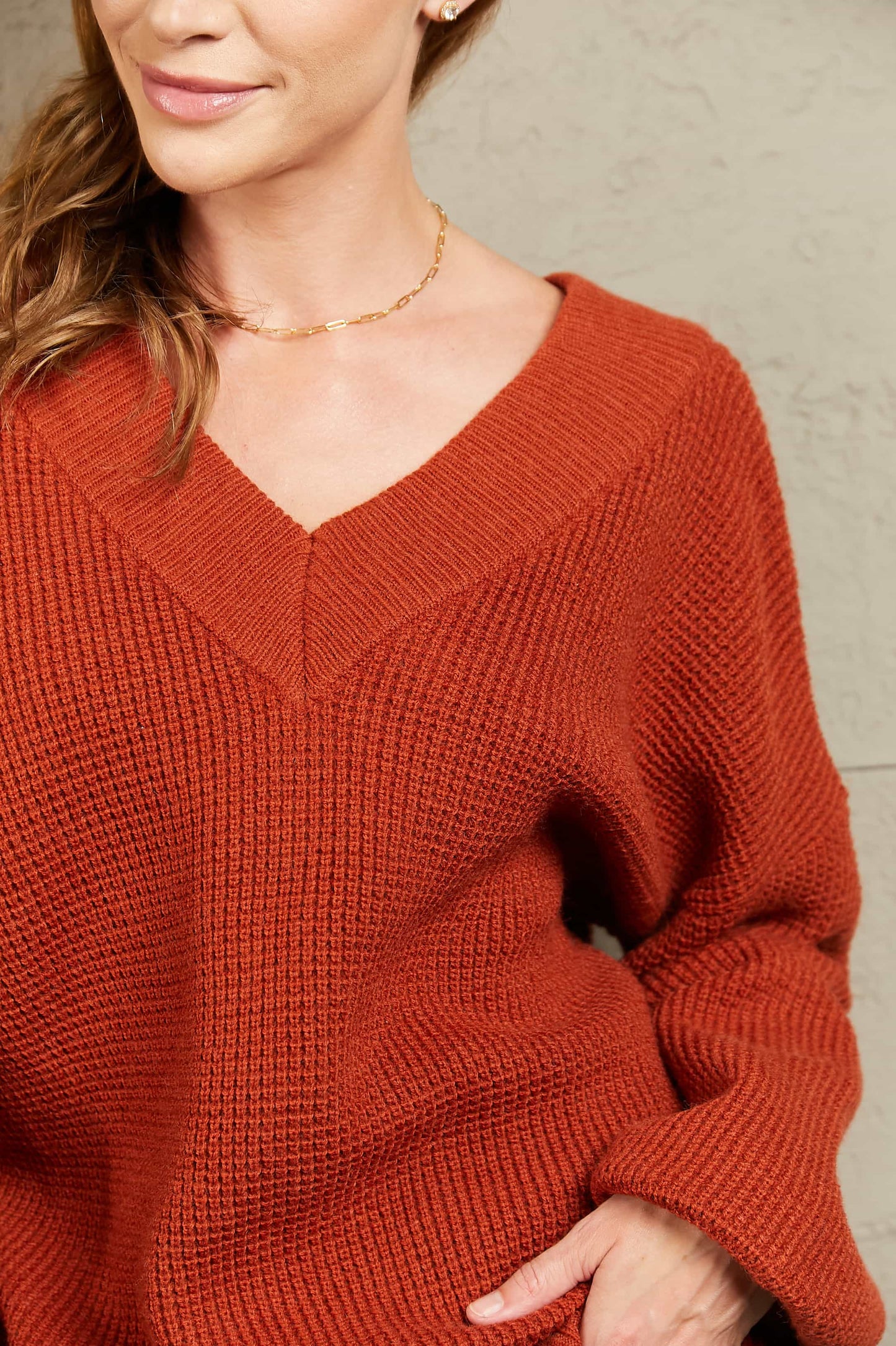 Same Energy Rib-Knit V-Neck Sweater
