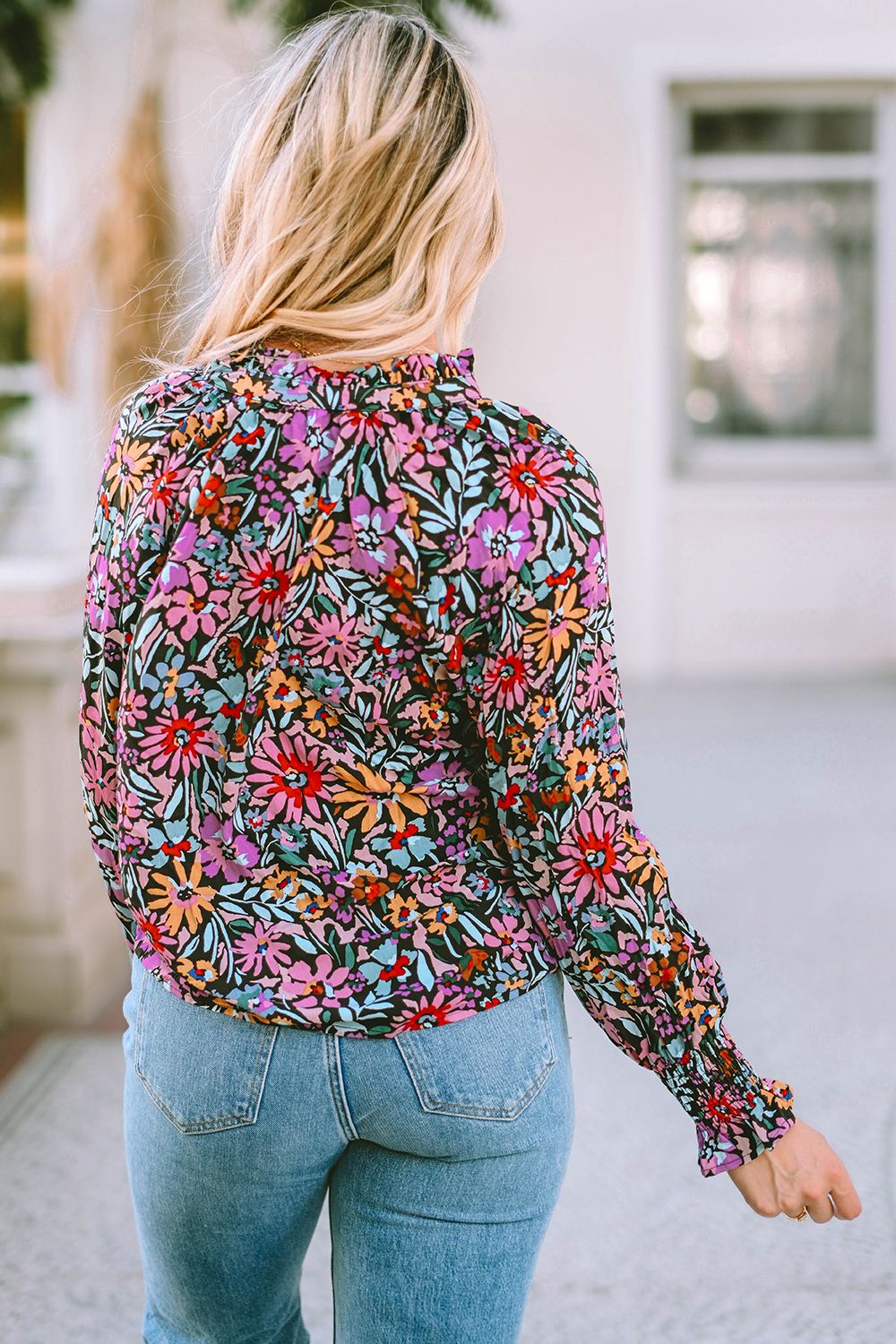 Blossom Floral Flounce Sleeve Blouse