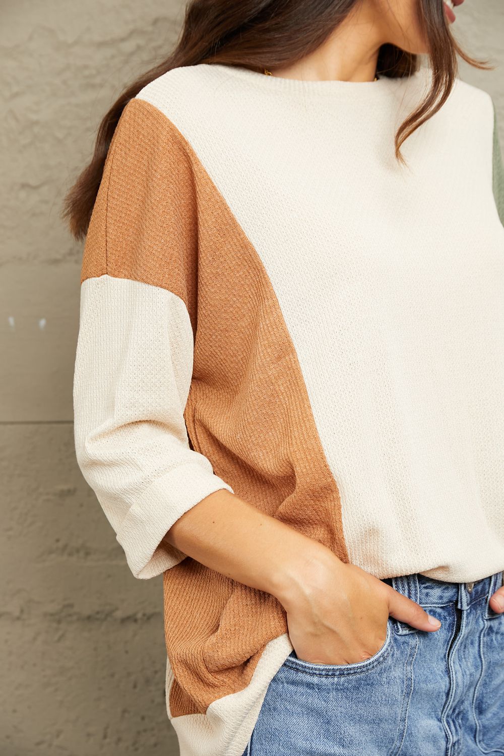 Flaunt It Tri-Color Blouse
