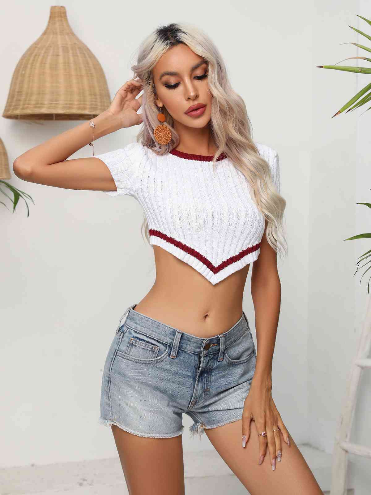 Joy Cropped Knit Top