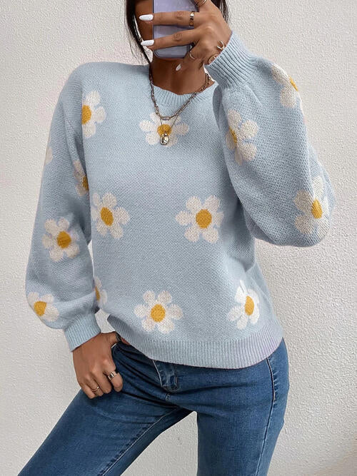 Luna Flower Lantern Sleeve Sweater