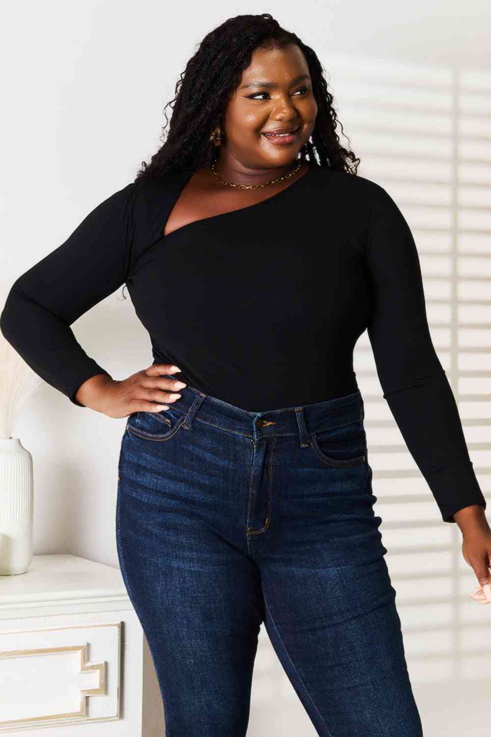 Macy Asymmetrical Long Sleeve Top