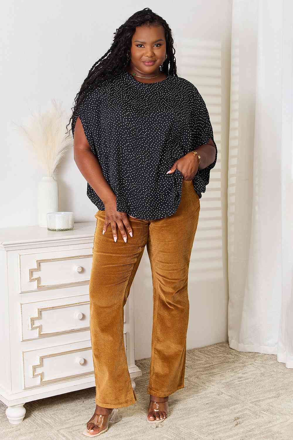 Estelle Dolman Sleeve Round Neck Blouse