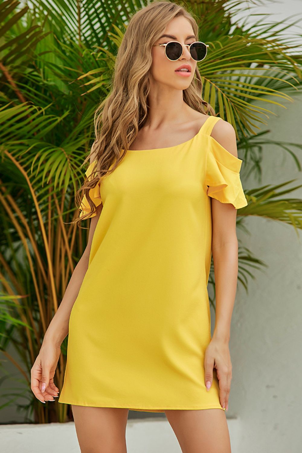 Sunshine Cold-Shoulder Mini Dress