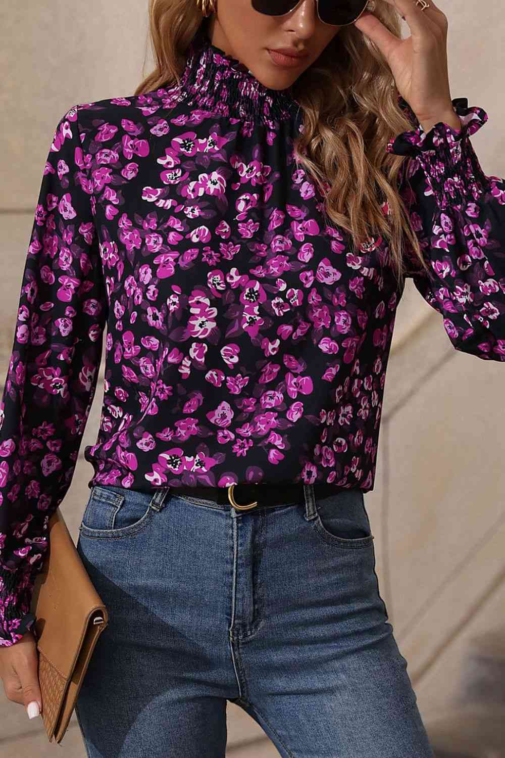 Tessa Floral Flounce Sleeve Blouse