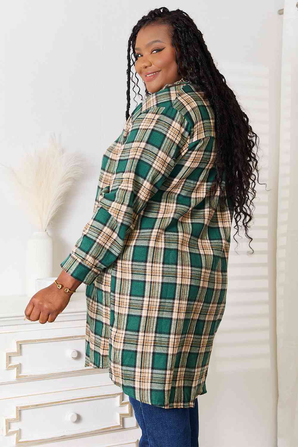 Evie Plaid Collared Neck Long Sleeve Shirt
