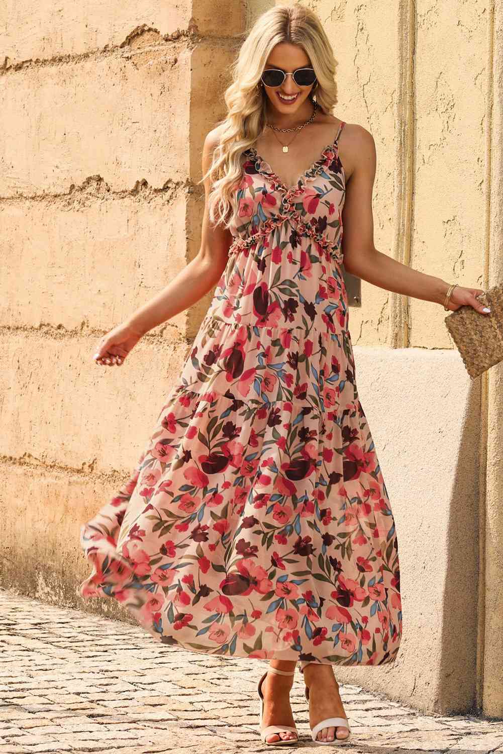 Amayah Floral Frill Trim Dress