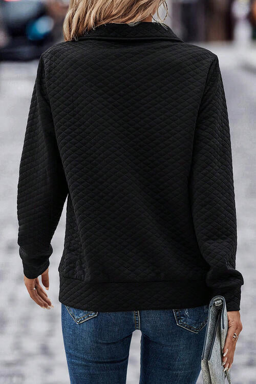 Adriana Half Zip Long Sleeve Sweatshirt