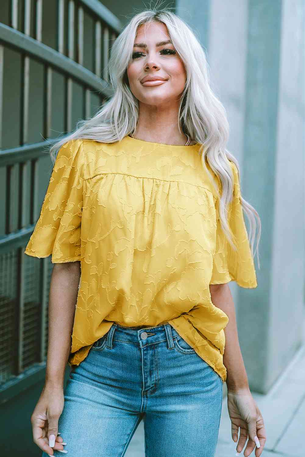 Vanessa Round Neck Puff Sleeve Blouse