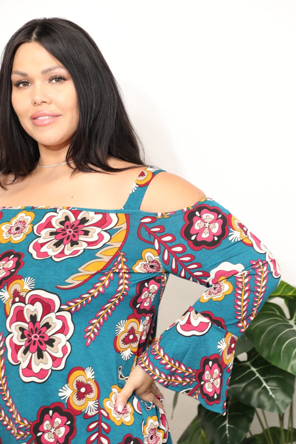 Gracie Floral Cold Shoulder Blouse