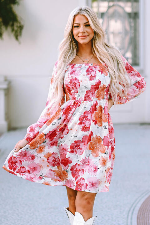 Penelope Floral Smocked Long Sleeve Dress