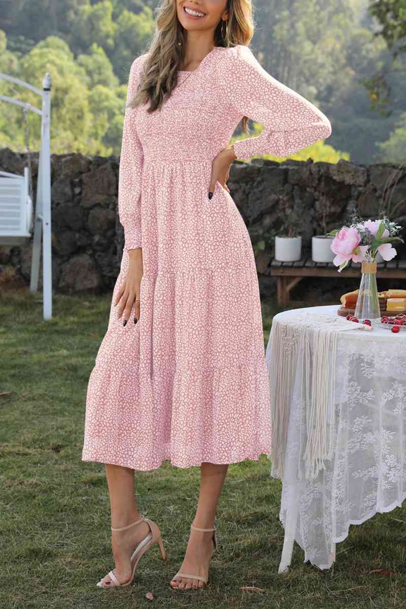 Evelyn Lantern Sleeve Midi Dress
