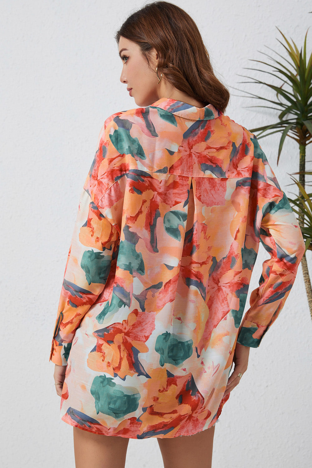 Time To Grow Floral Longline Shirt