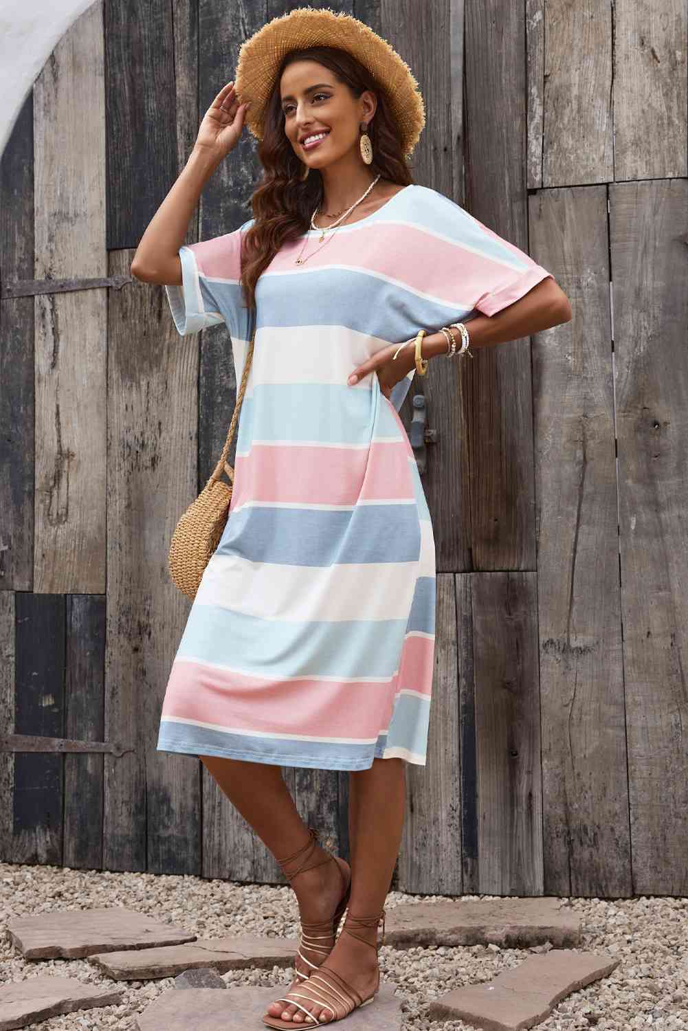 Hear Me Out Striped T-Shirt Dress