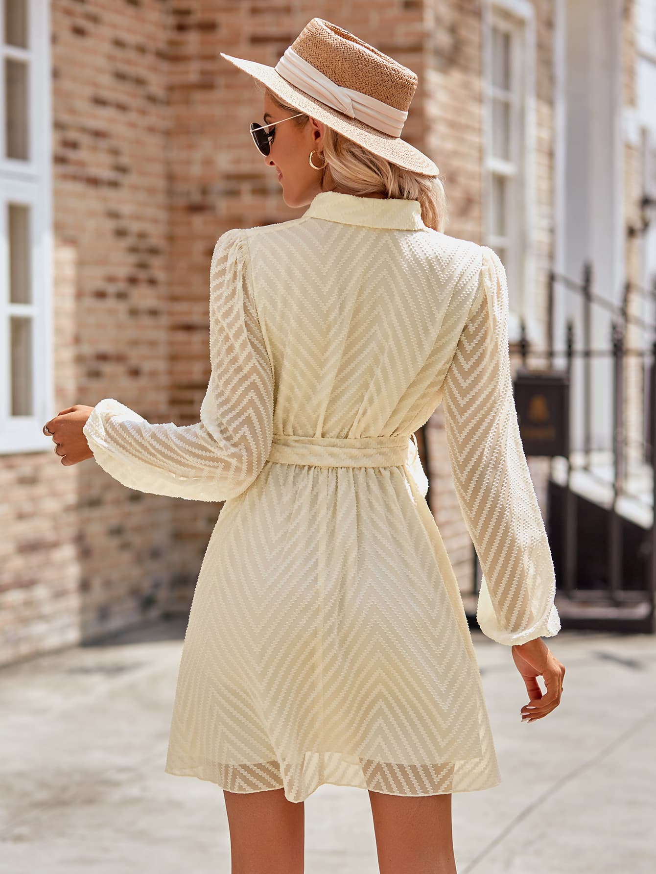 Haley Belted Long Sleeve Mini Dress