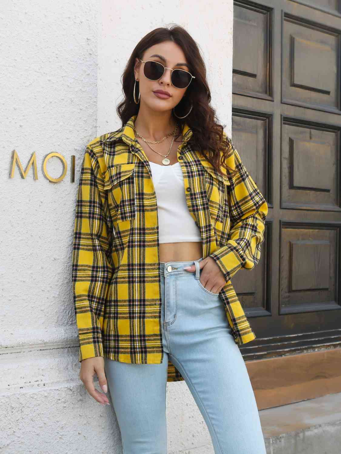 Nature Plaid Buttoned Shirt