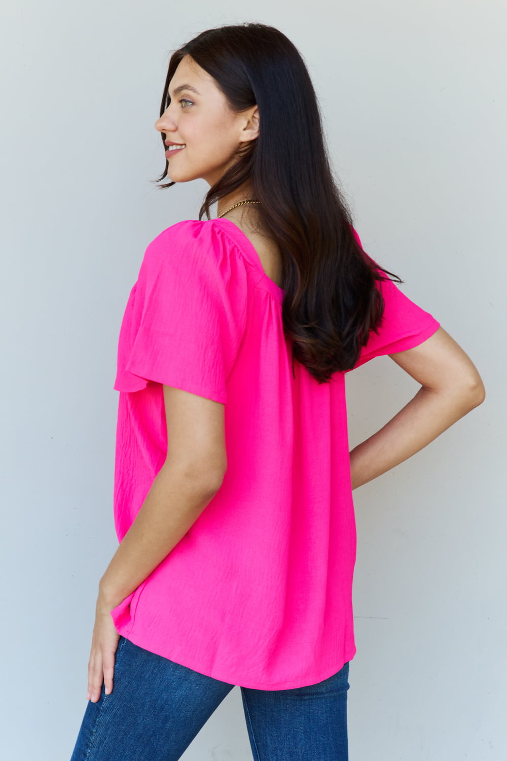 Stay Close Square Neck Blouse