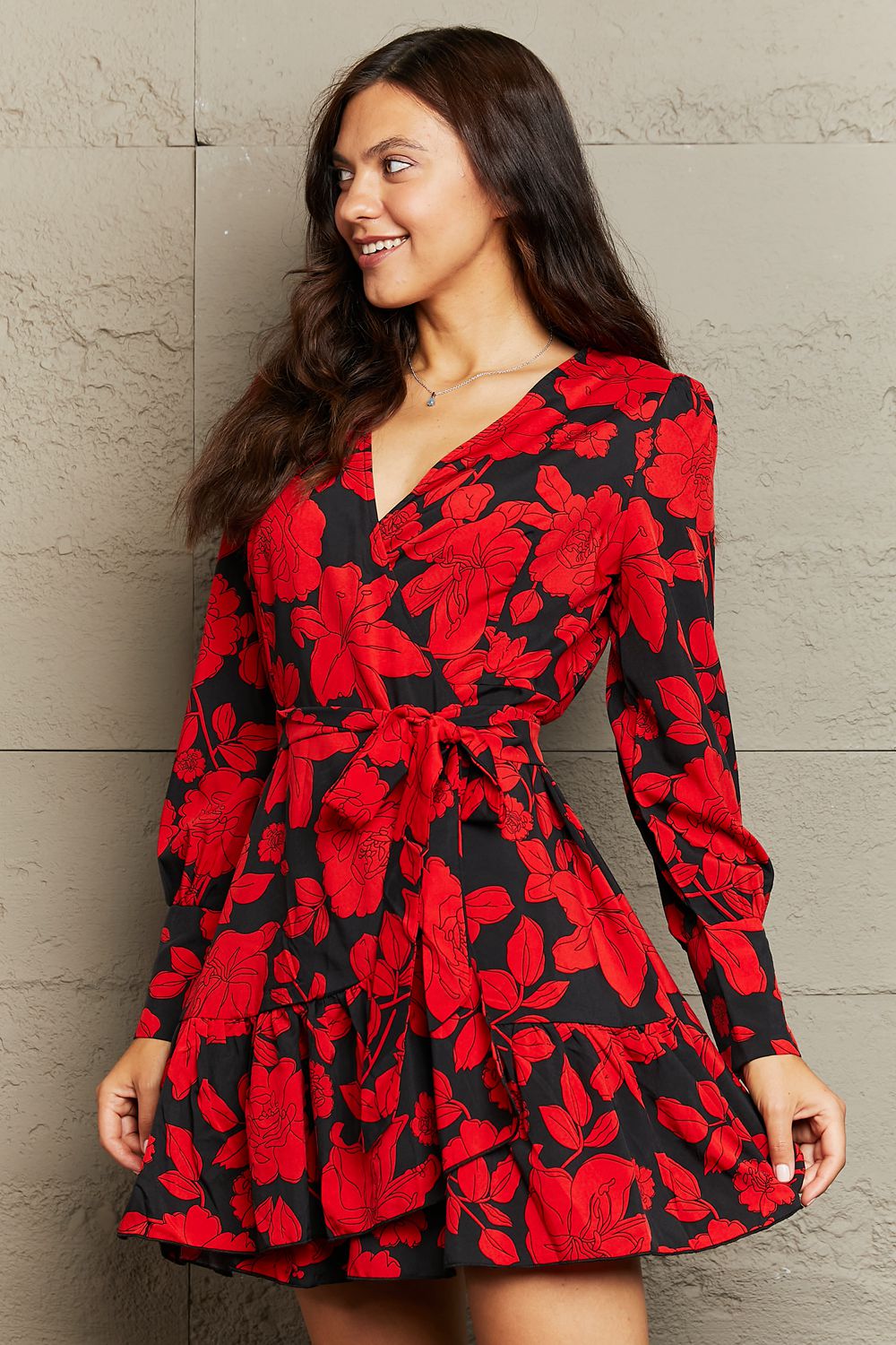 Bellerose Floral Tie Waist Mini Dress