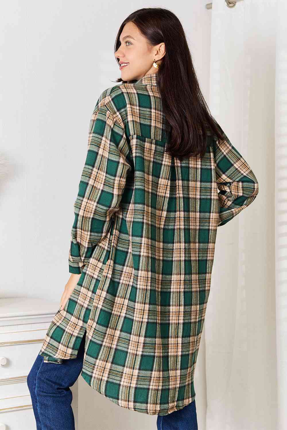 Evie Plaid Collared Neck Long Sleeve Shirt
