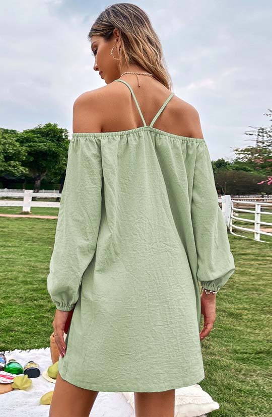 Garden Of Eden Light Green Mini Dress