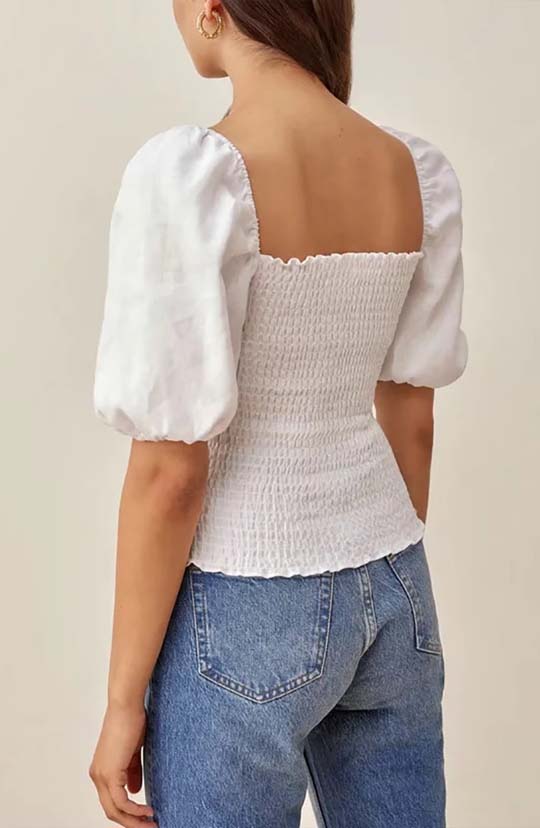 I'm Yours White Puff Sleeve Blouse