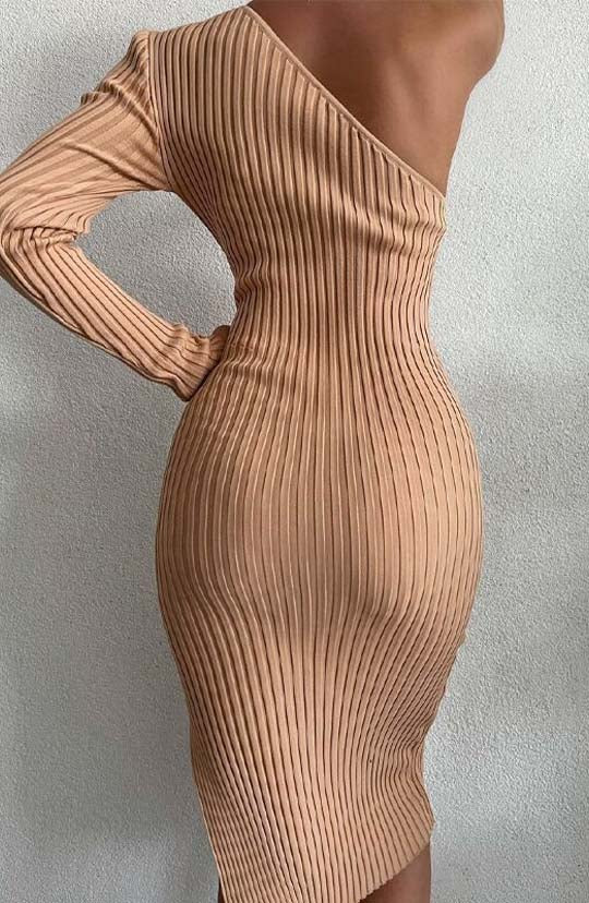 In Paris White One Shoulder Midi Dress