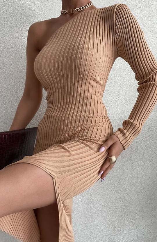 In Paris White One Shoulder Midi Dress