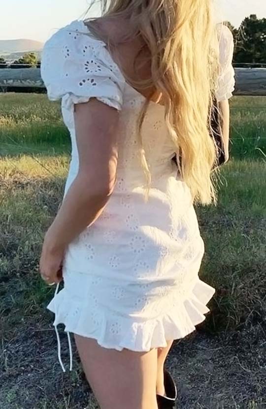 Lace Me Up White Mini Dress