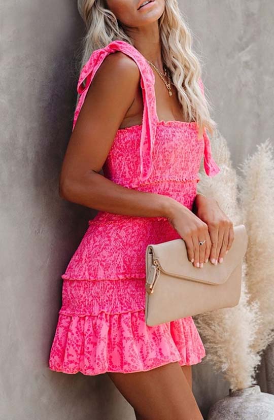 Such A Doll Pink Ruched Mini Dress
