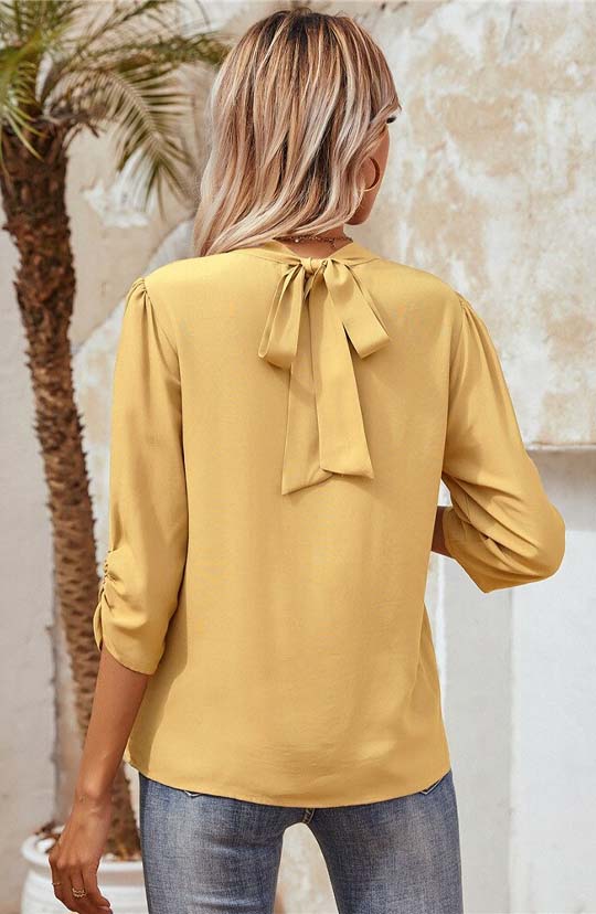 Under The Sun Yellow Long Sleeve Blouse