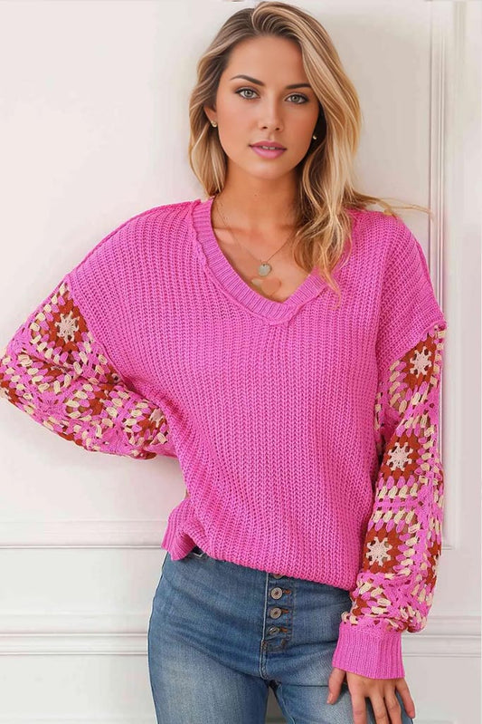 Ariel Exposed Seam V-Neck Sweater