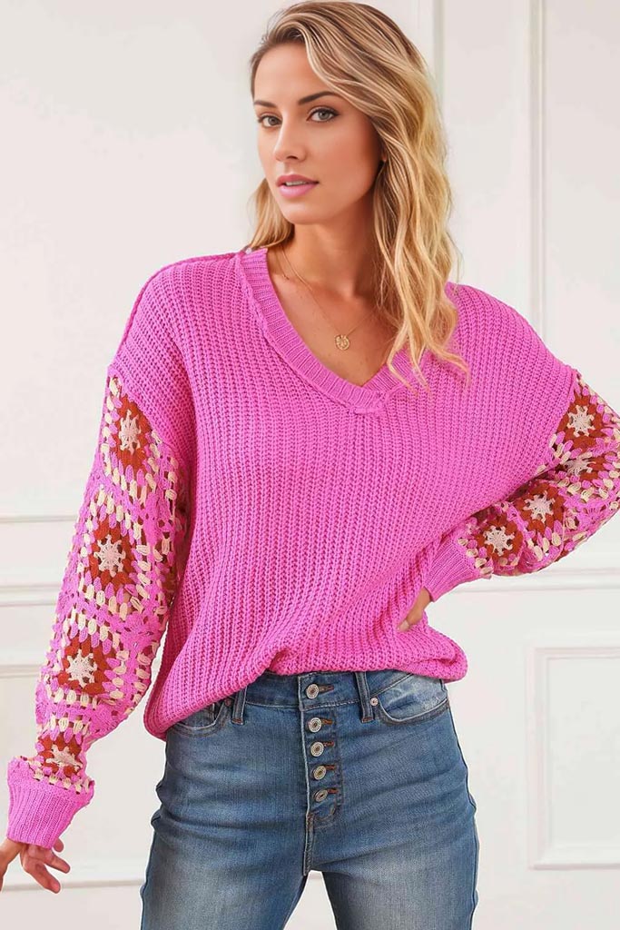 Ariel Exposed Seam V-Neck Sweater