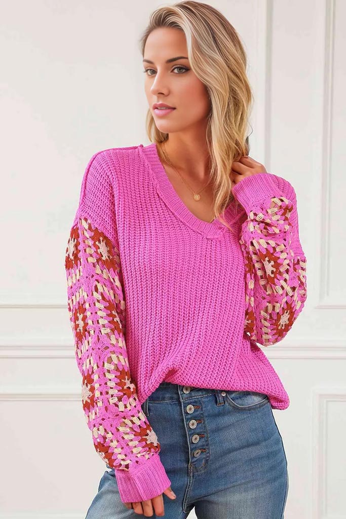 Ariel Exposed Seam V-Neck Sweater
