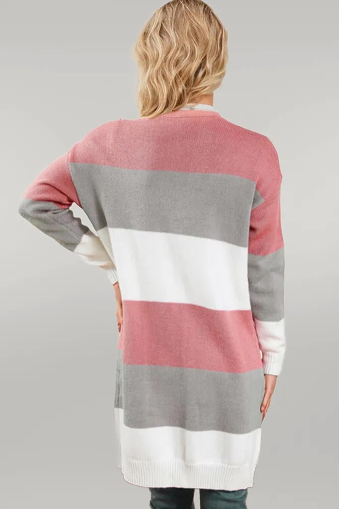 Emmie Striped Open Front Cardigan