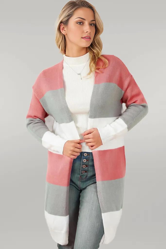 Emmie Striped Open Front Cardigan