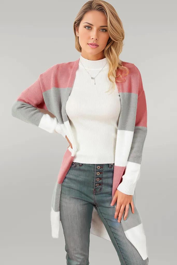 Emmie Striped Open Front Cardigan